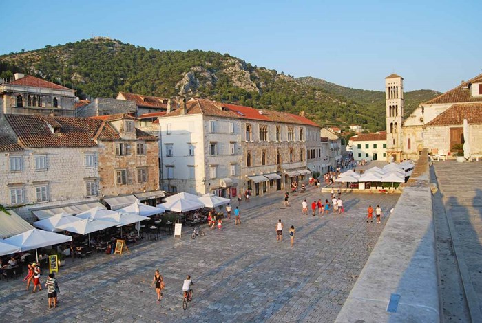 The famous square in Hvar town